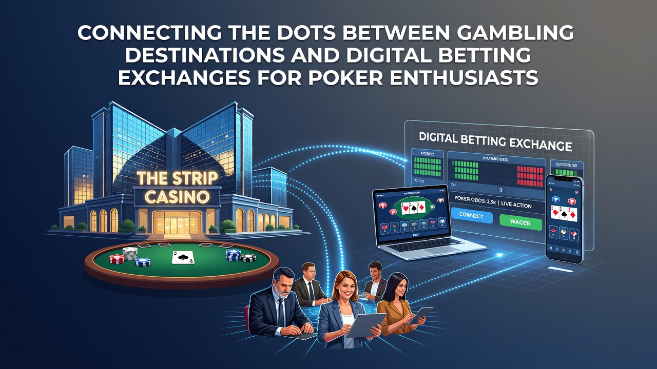 View of a bustling Las Vegas poker room connected conceptually to online betting interfaces