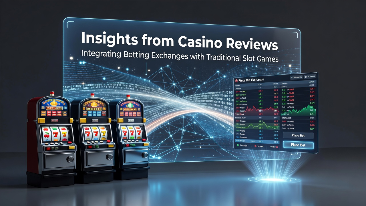 Casino floor showing slot machines alongside digital betting exchange interfaces on player screens