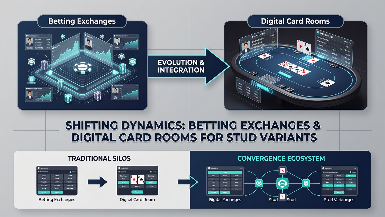 Players engaging with integrated stud poker tools across exchange and card room platforms