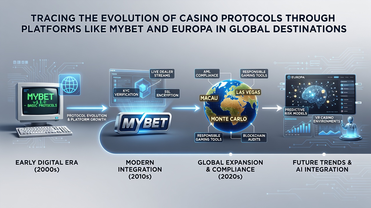 Global casino protocol updates illustrated with regulatory documents and platform dashboards