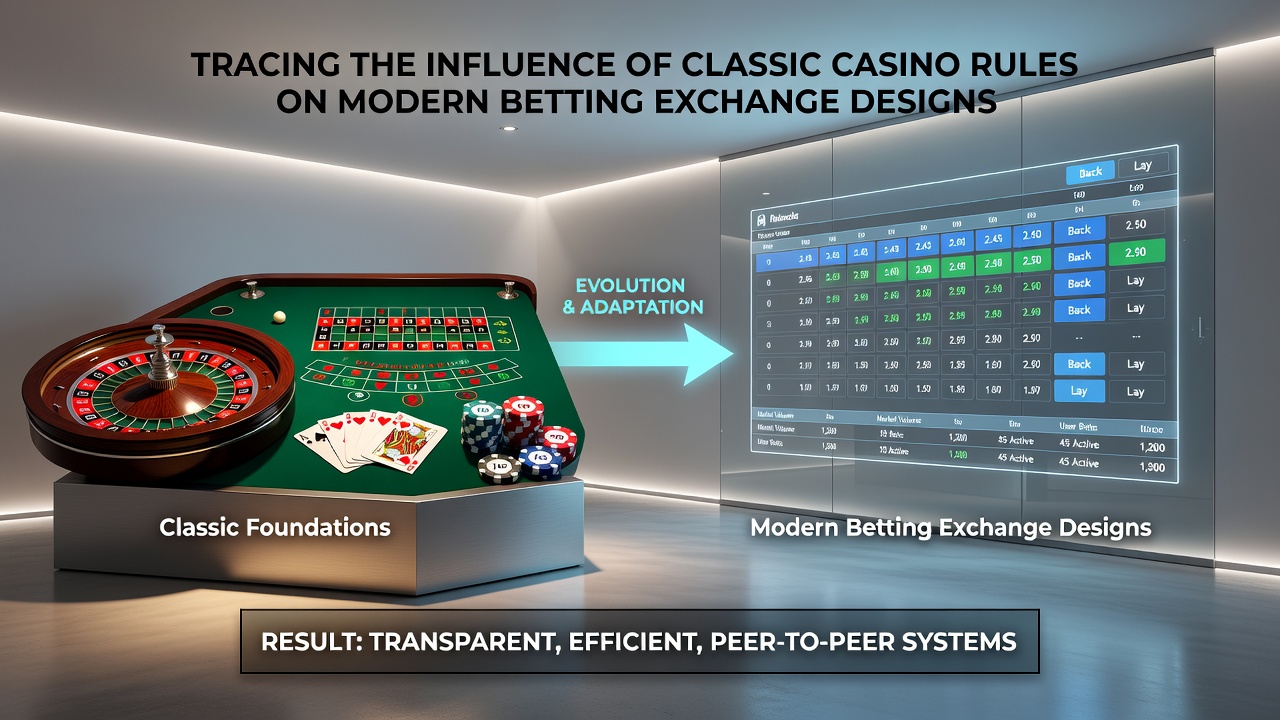 Side-by-side comparison of traditional casino betting chips and modern digital order books in exchange software